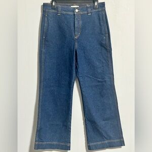 LOFT Dark Blue Denim Wide Leg Jeans